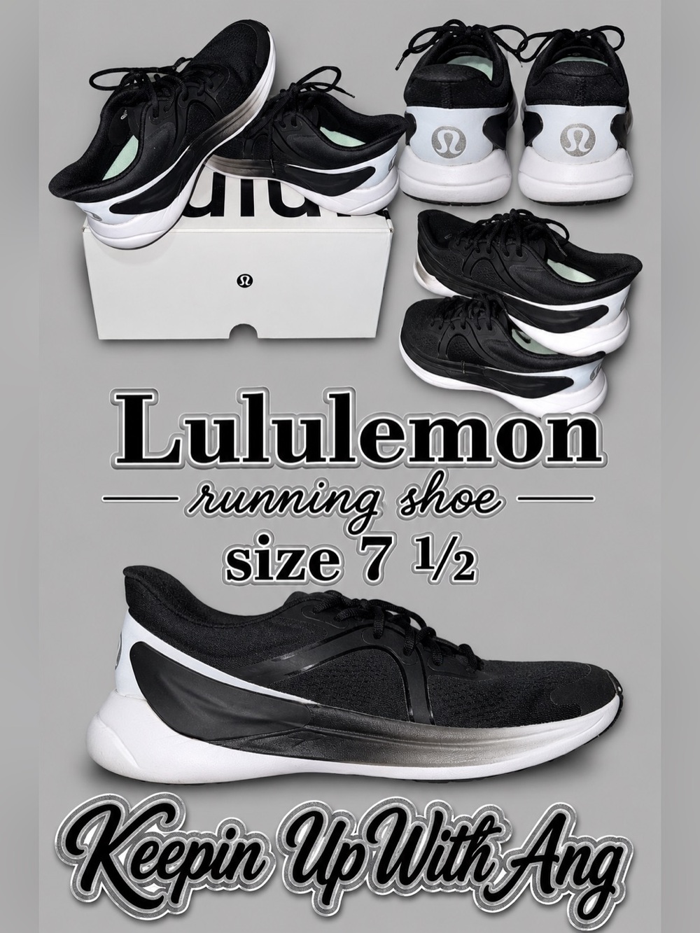 lululemon athletica Black and White Running Shoes